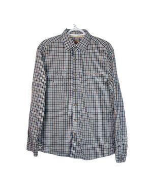 Boston Traders Luxury Vintage Brown Plaid along Sleeve Shirt Size Large